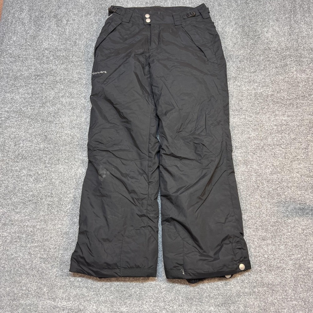 Columbia Ski Pants Kids 14/16 Black Insulated Convert Boardwear Winter Snow
